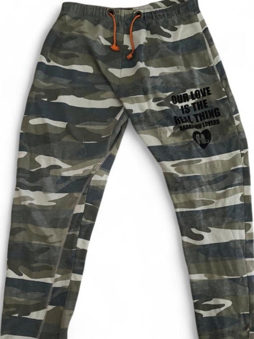 Vintage Y2K Harajuku Lovers 100% Cotton Camo Print Sweatpants Sz Medium